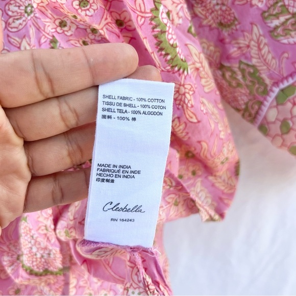 CLEOBELLA | LARGE AMARILLS BLOUSE TASSEL IN CHERRY BLOSSOM PINK AND GREEN - Picture 4 of 5